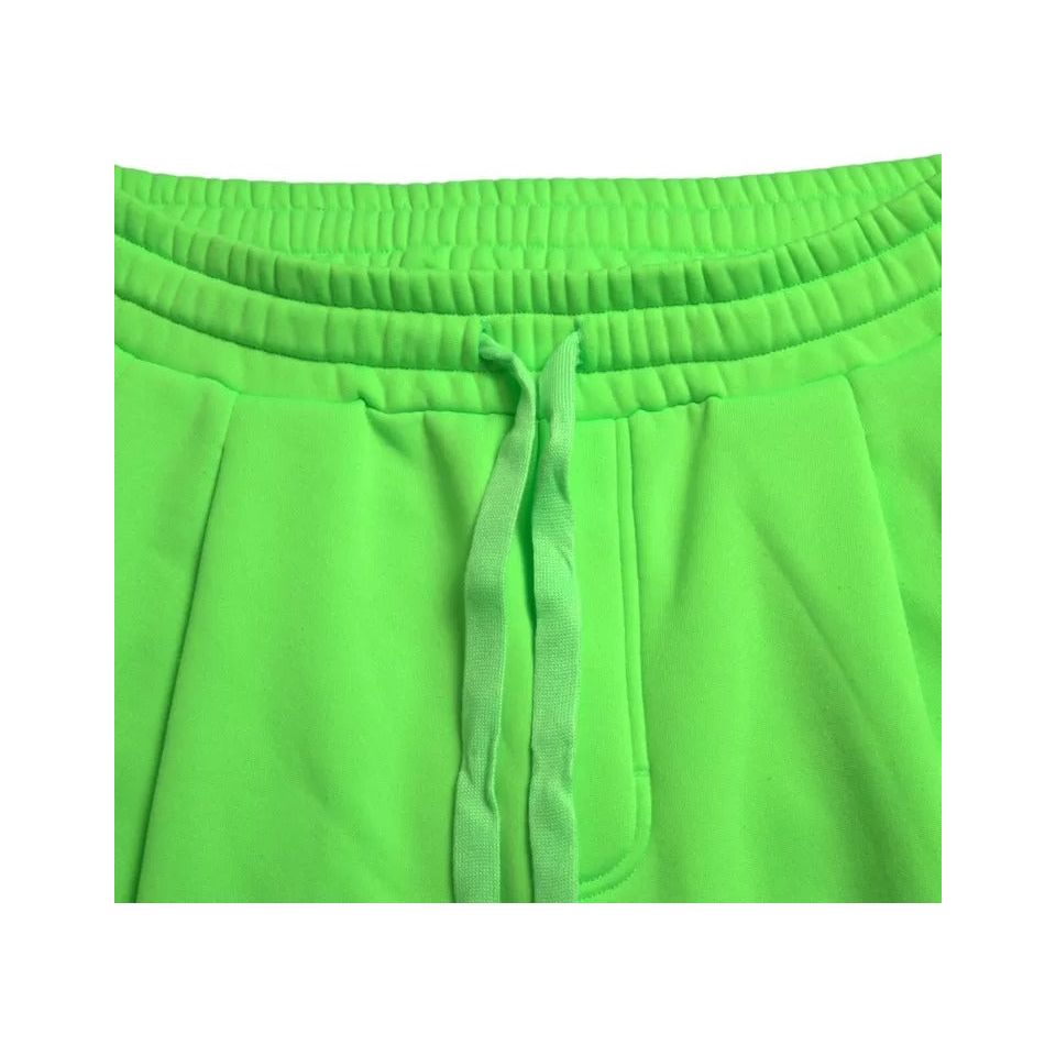 Neon Green Polyester Jogger Sweatpants Pants