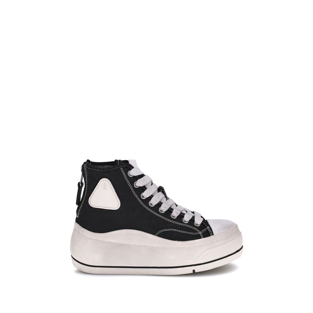 R13 Black Polyethylene High Top Sneakers