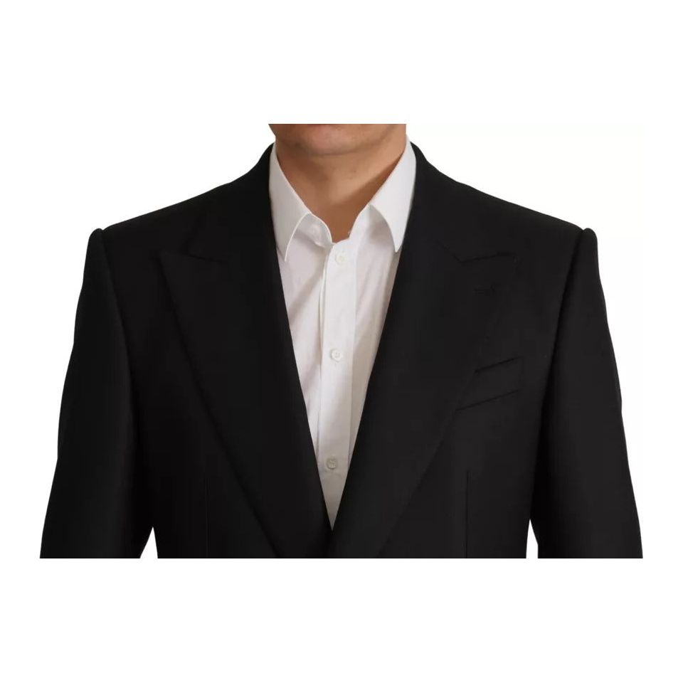 Dolce & Gabbana Black Polyester Single Breasted BlazerJacket black-polyester-single-breasted-blazerjacket
