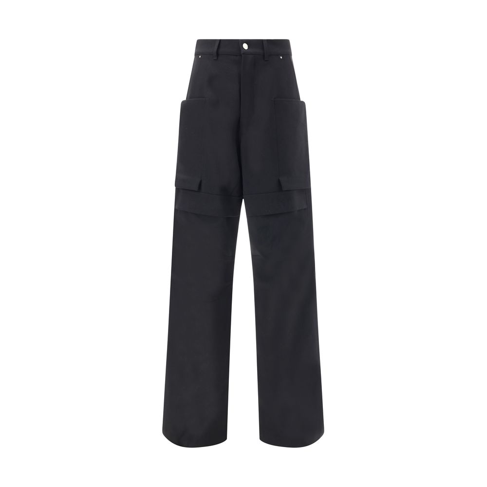 Rick Owens Black Wool Cargo Pants