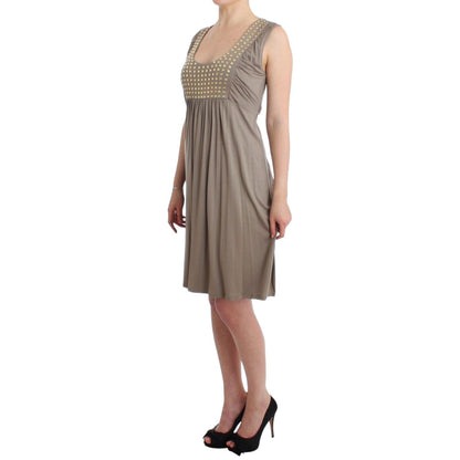 Roccobarocco Khaki studded sheath dress