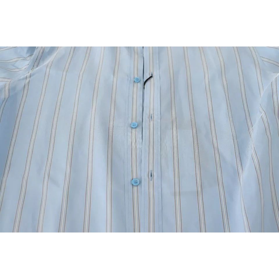 Blue Striped Silk Formal Dress MARTINI Shirt