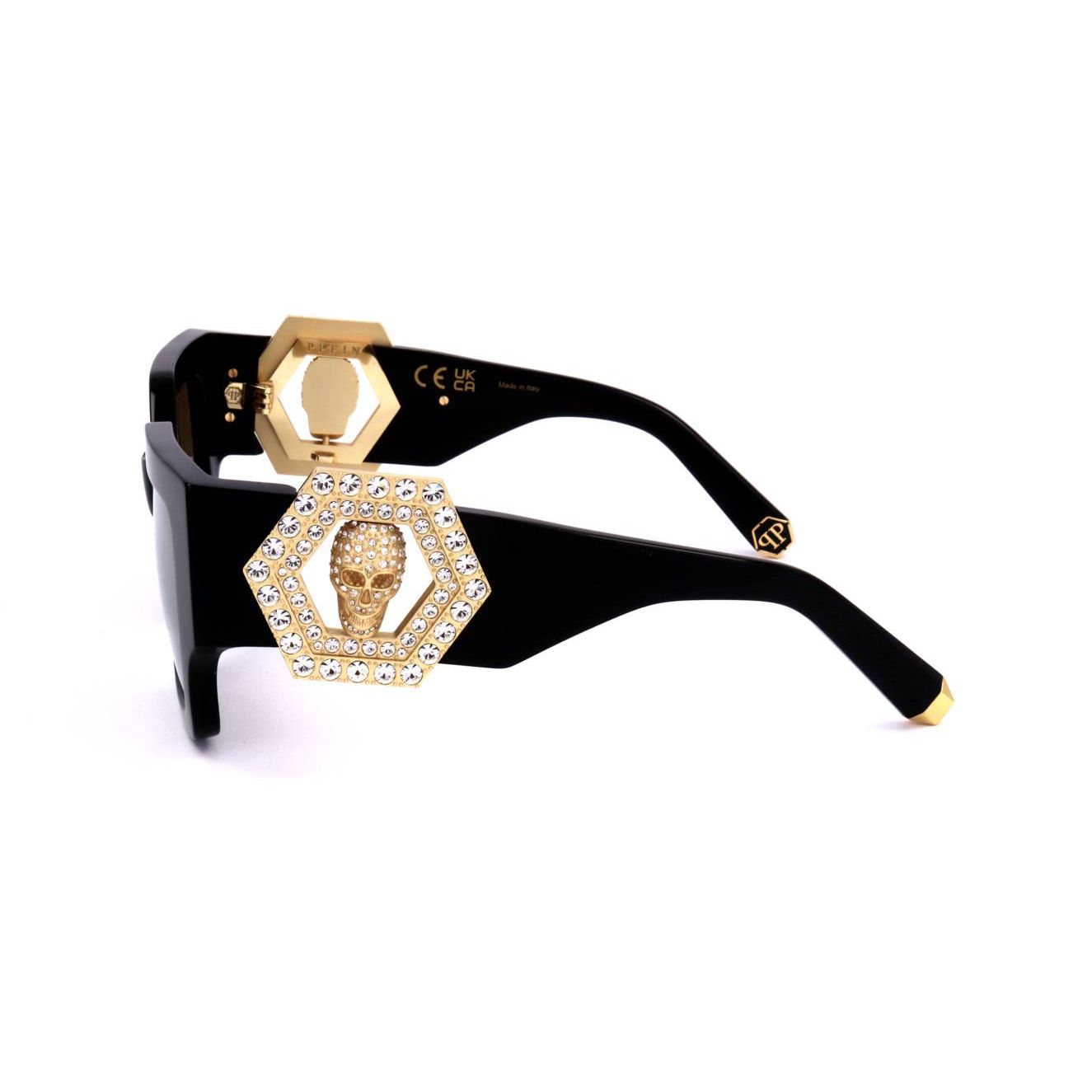 PHILIPP PLEIN SUNGLASSES Mod. SPP103S SHINY GREY GOLD-1