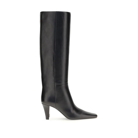 Saint Laurent Black Leather High Heel Boots Saint Laurent