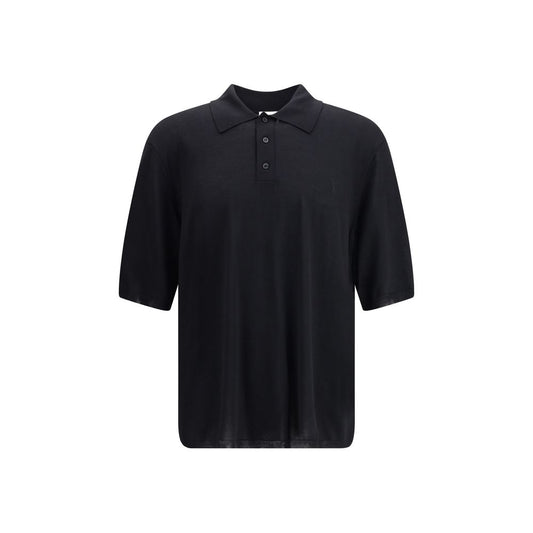 Saint Laurent Black Wool Polo Shirt Saint Laurent
