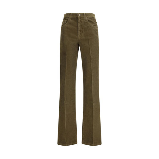 Saint Laurent Green Cotton Casual Pants Saint Laurent