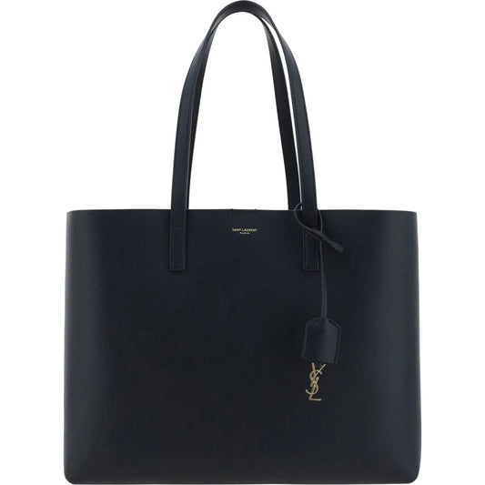Saint Laurent | Black Calf Leather Tote Shoulder Bag| McRichard Designer Brands   