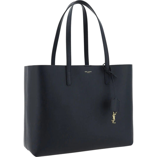 Saint Laurent | Black Calf Leather Tote Shoulder Bag| McRichard Designer Brands   