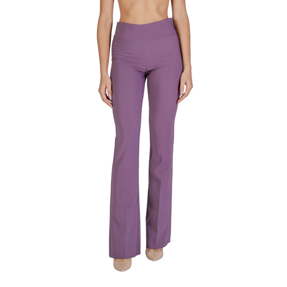 Sandro Ferrone Purple Polyester Flared Pants Sandro Ferrone