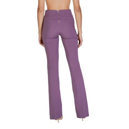 Sandro Ferrone Purple Polyester Flared Pants Sandro Ferrone