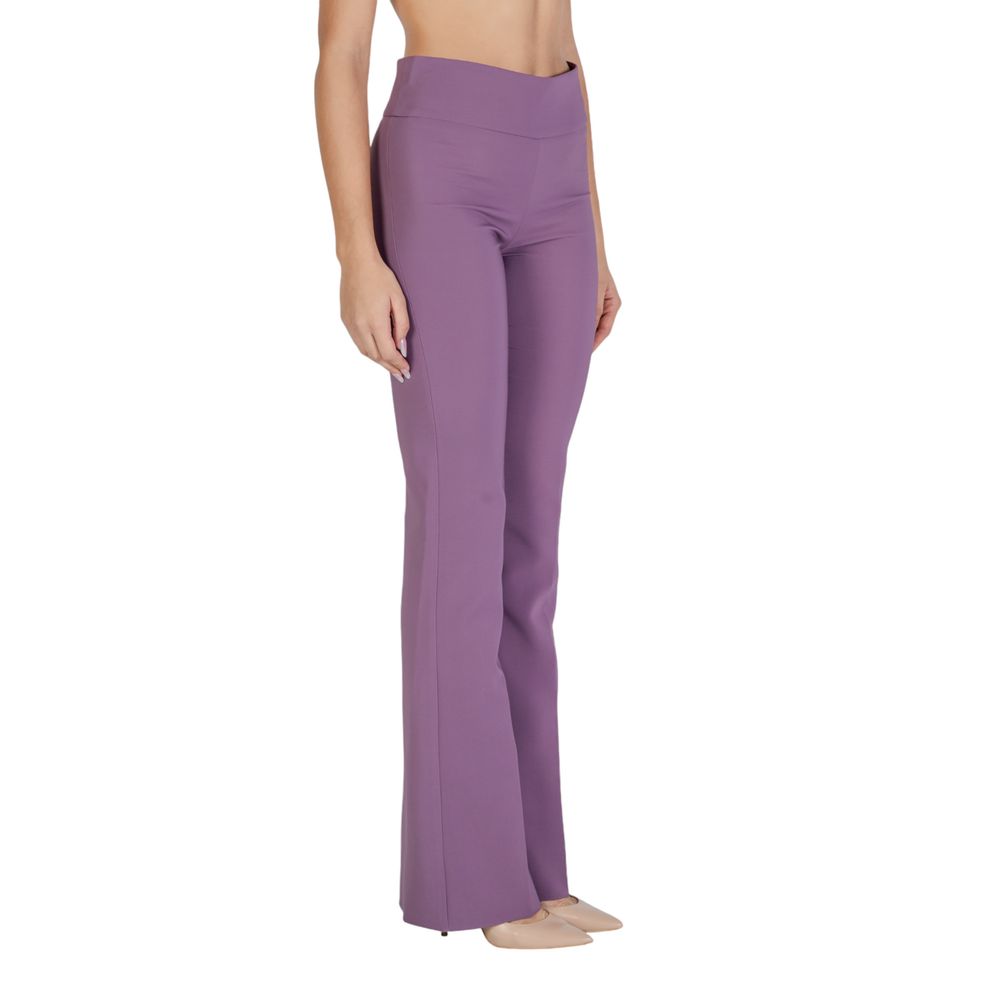 Sandro Ferrone Purple Polyester Flared Pants Sandro Ferrone