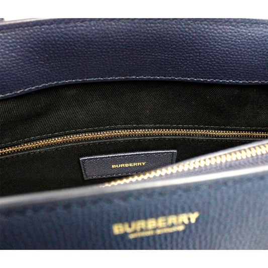 Burberry Banner Medium Regency Blue Leather Tote Crossbody Handbag Purse banner-medium-regency-blue-leather-tote-crossbody-handbag-purse