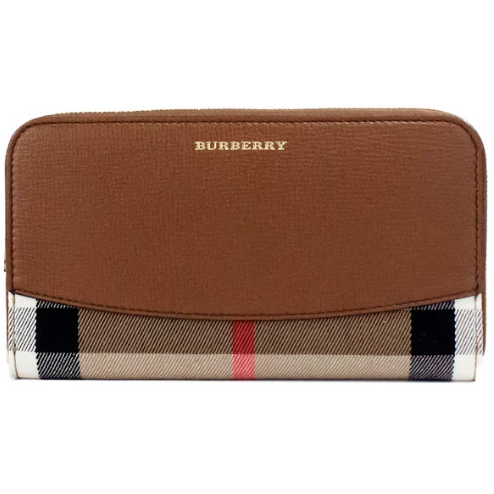 Burberry Elmore Tan Grainy Leather House Check Canvas Continental Clutch Wallet elmore-tan-grainy-leather-house-check-canvas-continental-clutch-wallet