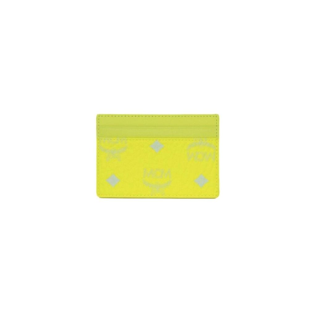 MCM Spectrum Diamond Mini Neon Yellow Visetos Leather Card Case Holder Wallet spectrum-diamond-mini-neon-yellow-visetos-leather-card-case-holder-wallet
