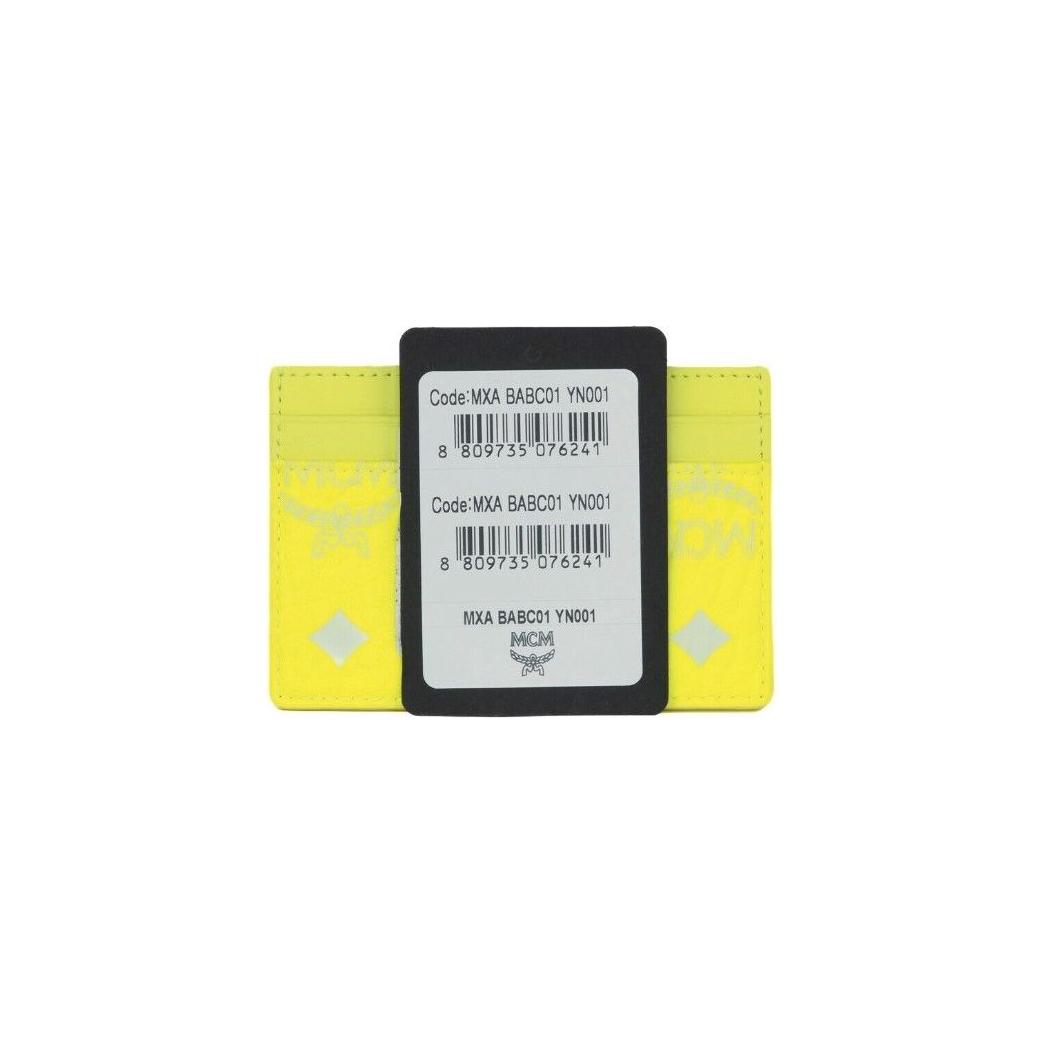 MCM Spectrum Diamond Mini Neon Yellow Visetos Leather Card Case Holder Wallet spectrum-diamond-mini-neon-yellow-visetos-leather-card-case-holder-wallet