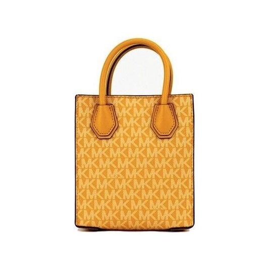 Mercer XS Honeycomb Gold Signature PVC North South Shopper Crossbody Bag Michael Kors