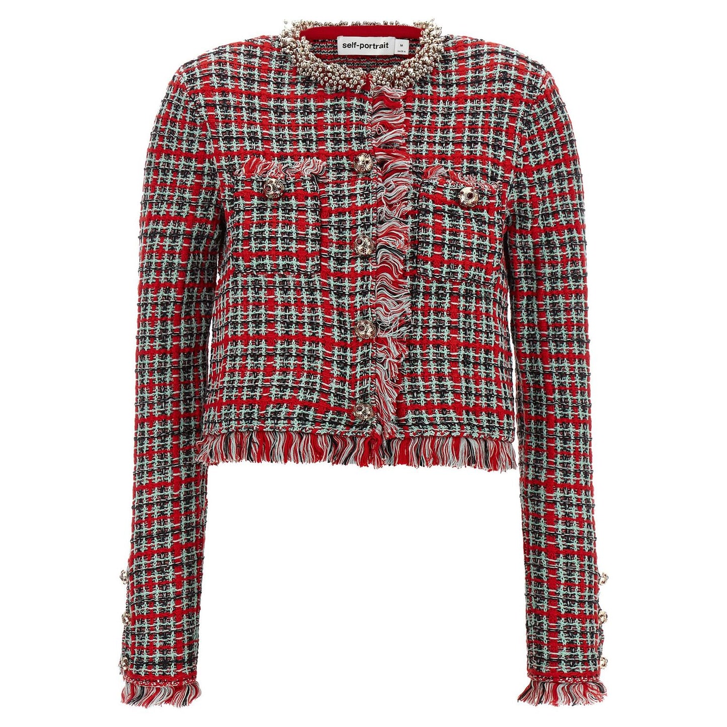 Self-Portrait Multicolor Cotton Full-Length Jacket