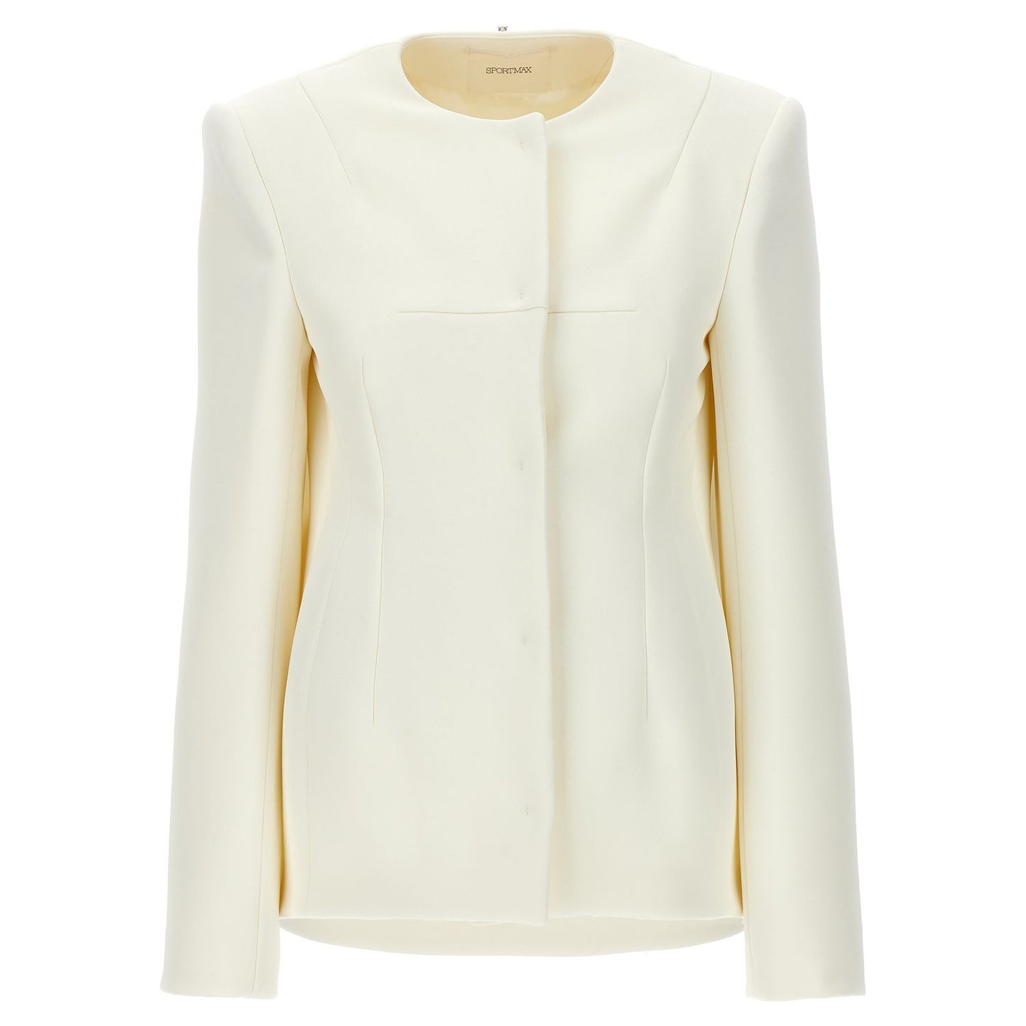 Sportmax White Polyester Full-Length Jacket