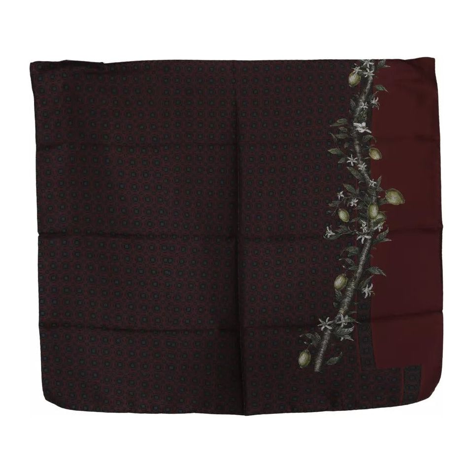 Dolce & Gabbana Bordeaux 100% Silk Floral Wrap Women Scarf bordeaux-100-silk-floral-wrap-women-scarf