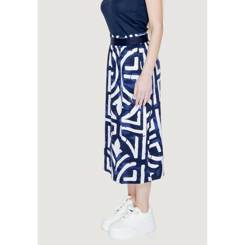 Street One Blue Viscose Long Skirt