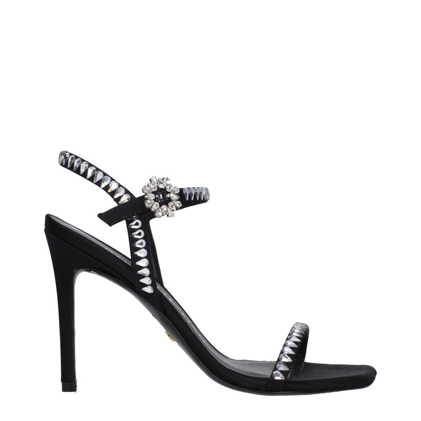 Stuart Weitzman Black Satin Stiletto Heel Sandals Stuart Weitzman