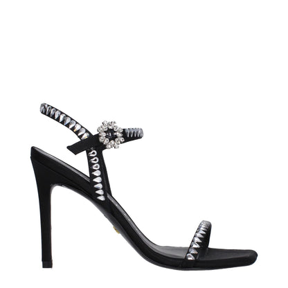 Stuart Weitzman Black Satin Stiletto Heel Sandals Stuart Weitzman