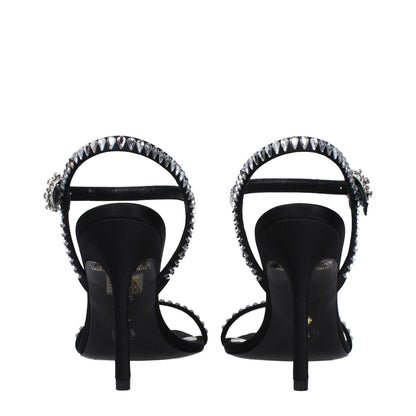 Stuart Weitzman Black Satin Stiletto Heel Sandals Stuart Weitzman