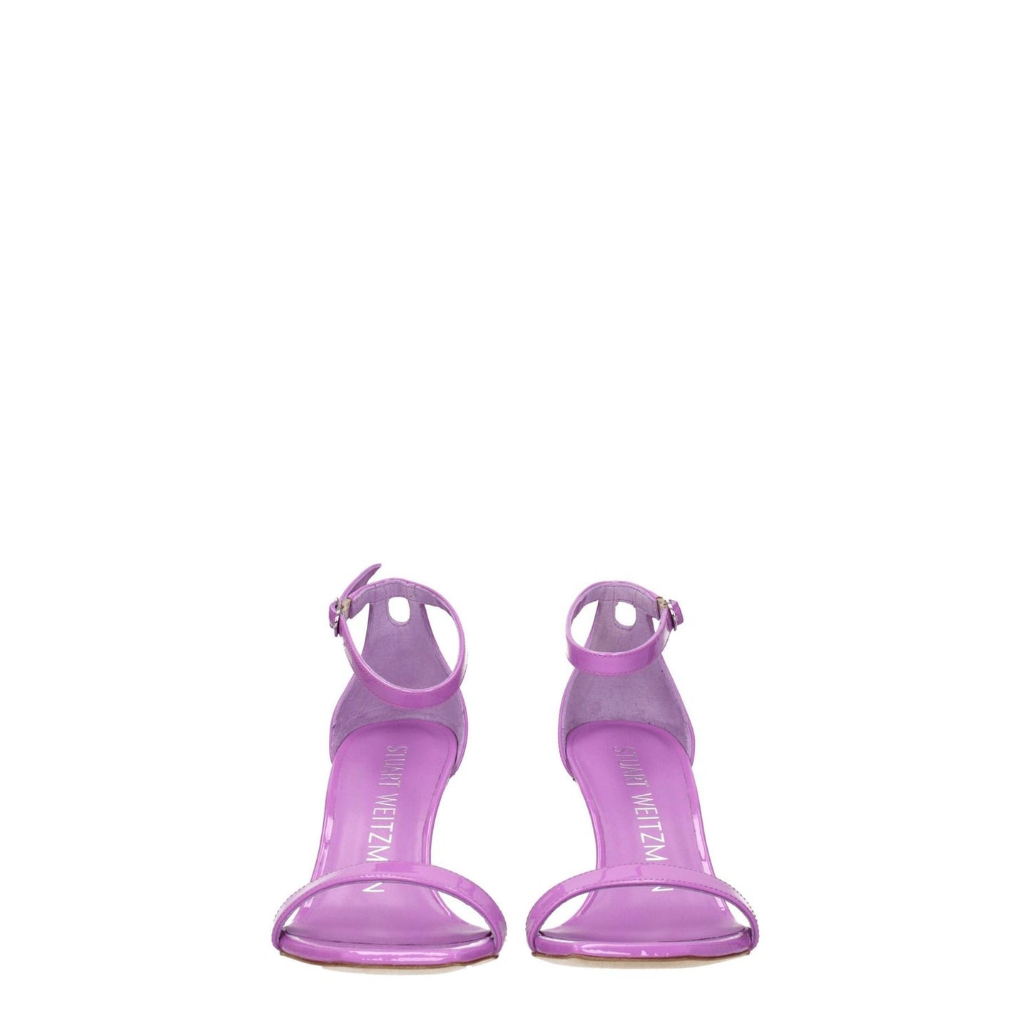 Stuart Weitzman Purple Leather Stiletto Heel Sandals