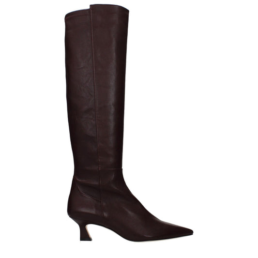 Stuart Weitzman Red Leather High Heel Boots 1728,75667636384,Boots - Shoes,EU37/US7,High Heel - Boots - Shoes,New with tags,Red,Shoes,Stuart Weitzman,Women