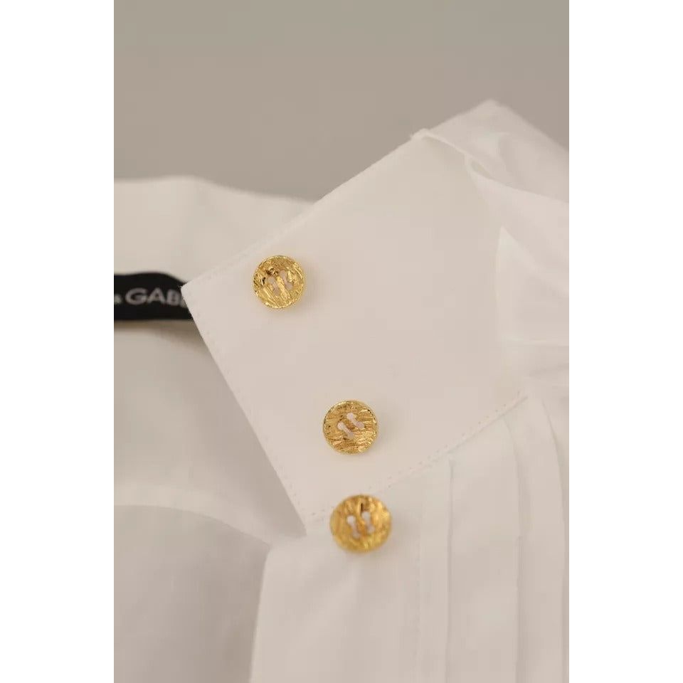 White Cotton Collared Long Sleeves Formal Shirt Top