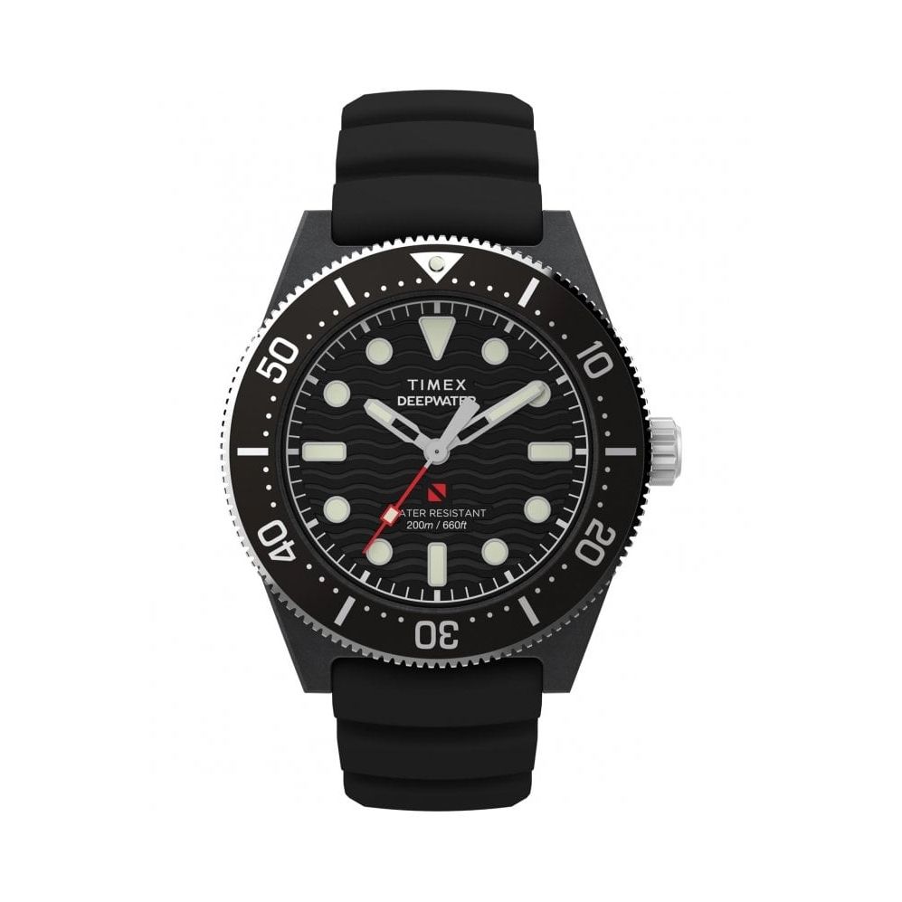 TIMEX WATCHES Mod. TW2Y02200 - Black strap, water-resistant watch with luminous markers and rotating bezel