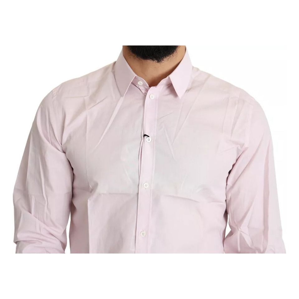 Light Pink Cotton Men Formal GOLD Dress Shirt