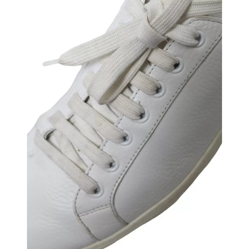 White Leather Lace Up Sneakers Saint Tropez Shoes