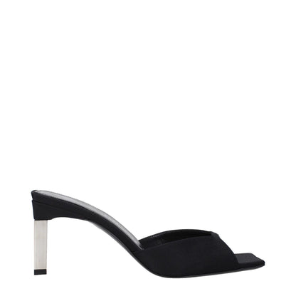 The Attico Black Satin Stiletto Heel Sandals