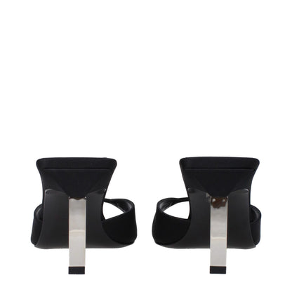 The Attico Black Satin Stiletto Heel Sandals