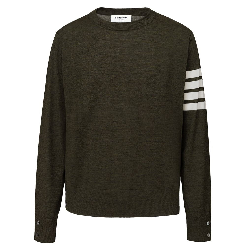 Thom Browne Green Wool Sweatshirt 1728,67397976224,Clothing,Green,Men,Men - Clothing,New with tags,Sweaters - Clothing,Sweaters - Men - Clothing,Sweatshirts - Sweaters - Clothing,Thom Browne,XXS