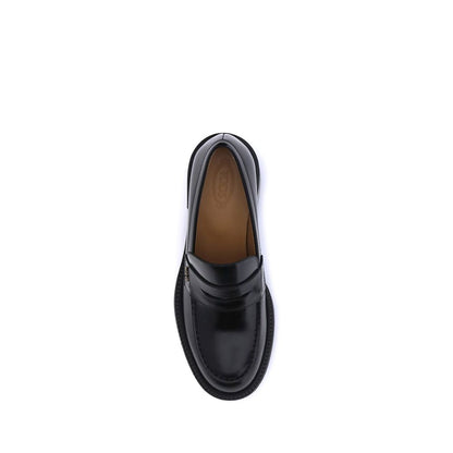 Tod's Black Calf Leather Bos Taurus Platform Loafers Tod's