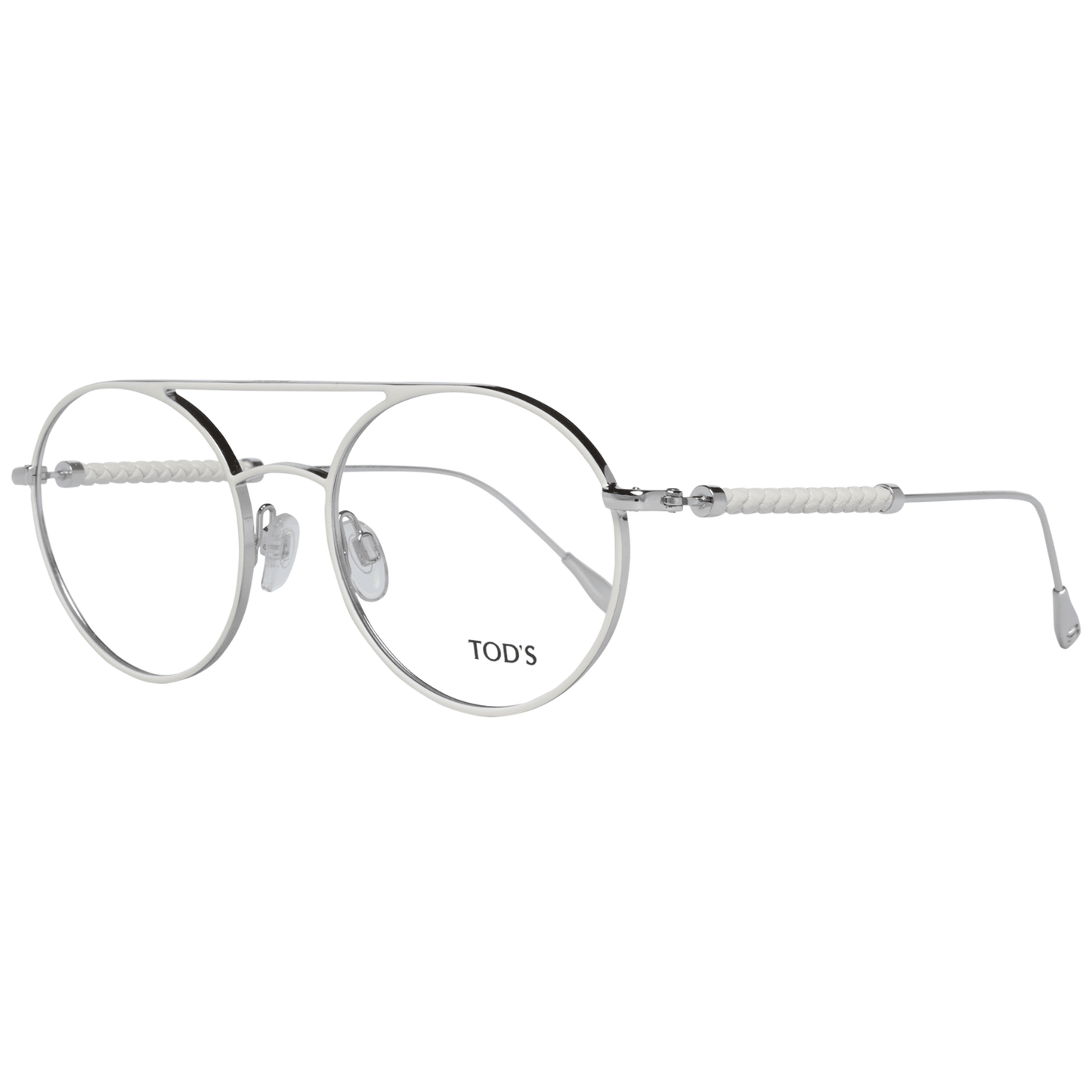 Tod's White Metal & Leather Glasses (Frames) Tod's