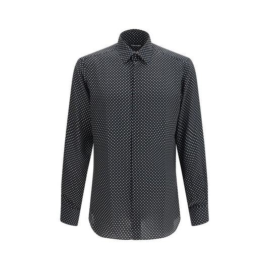 Tom Ford Black Silk Pattern Shirt 1728,39,41,42,72470364320,Black,Clothing,Men,New with tags,Pattern - Shirts - Clothing,Shirts - Clothing,Tom Ford