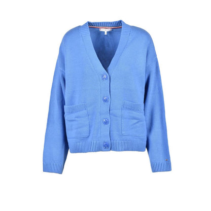 Tommy Hilfiger Blue Cotton Cardigan Tommy Hilfiger