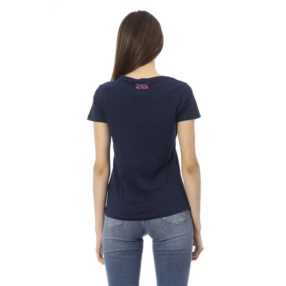 Trussardi Action Blue Cotton Tops & T-Shirt