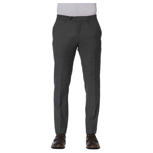 Trussardi Gray Wool Men Trouser 1728,67345744032,Clothing,Dress Pants - Pants - Clothing,Gray,IT44 | XS,Jeans & Pants - Men - Clothing,Men,Men - Clothing,New with tags,Pants - Clothing,Trussardi