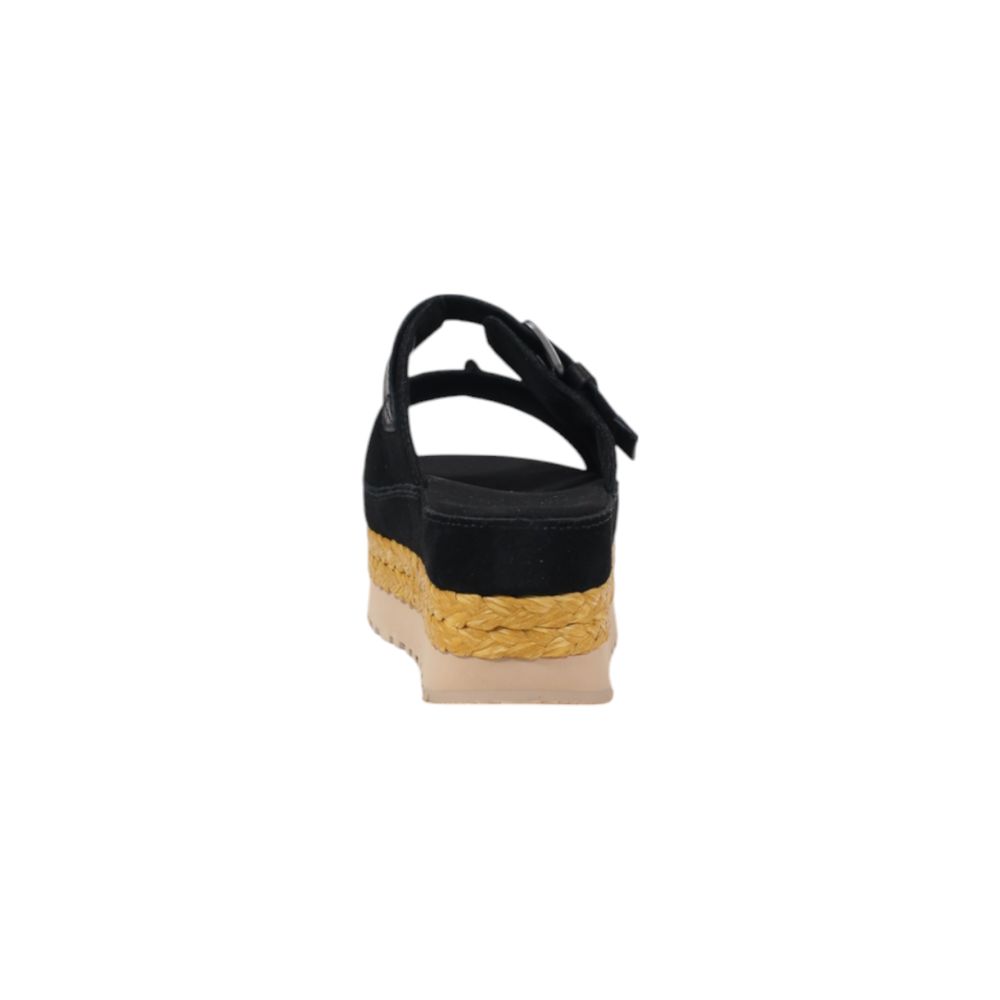 UGG Black Suede Leather Platform Sandals