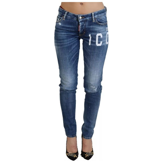 Dsquared² Blue Icon Low Waist Skinny Jennifer Denim Jeans blue-icon-low-waist-skinny-jennifer-denim-jeans