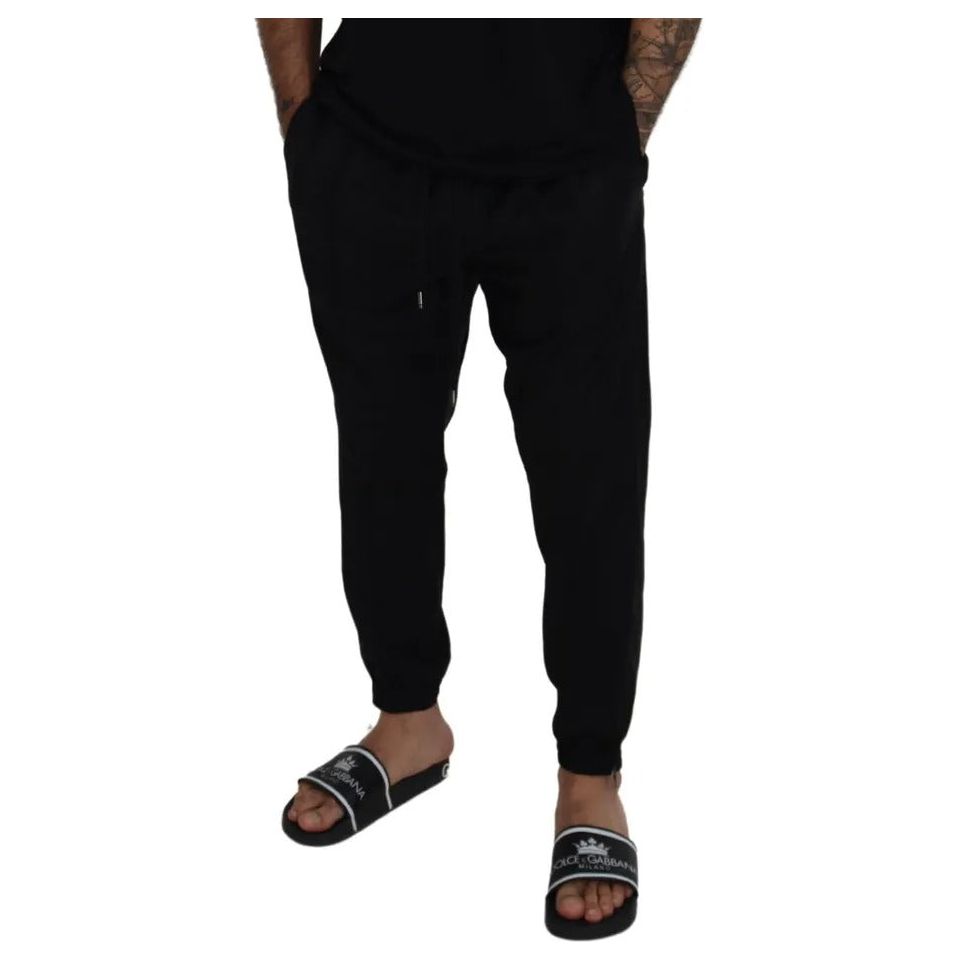 Black Jogger Jogging Wool Pants