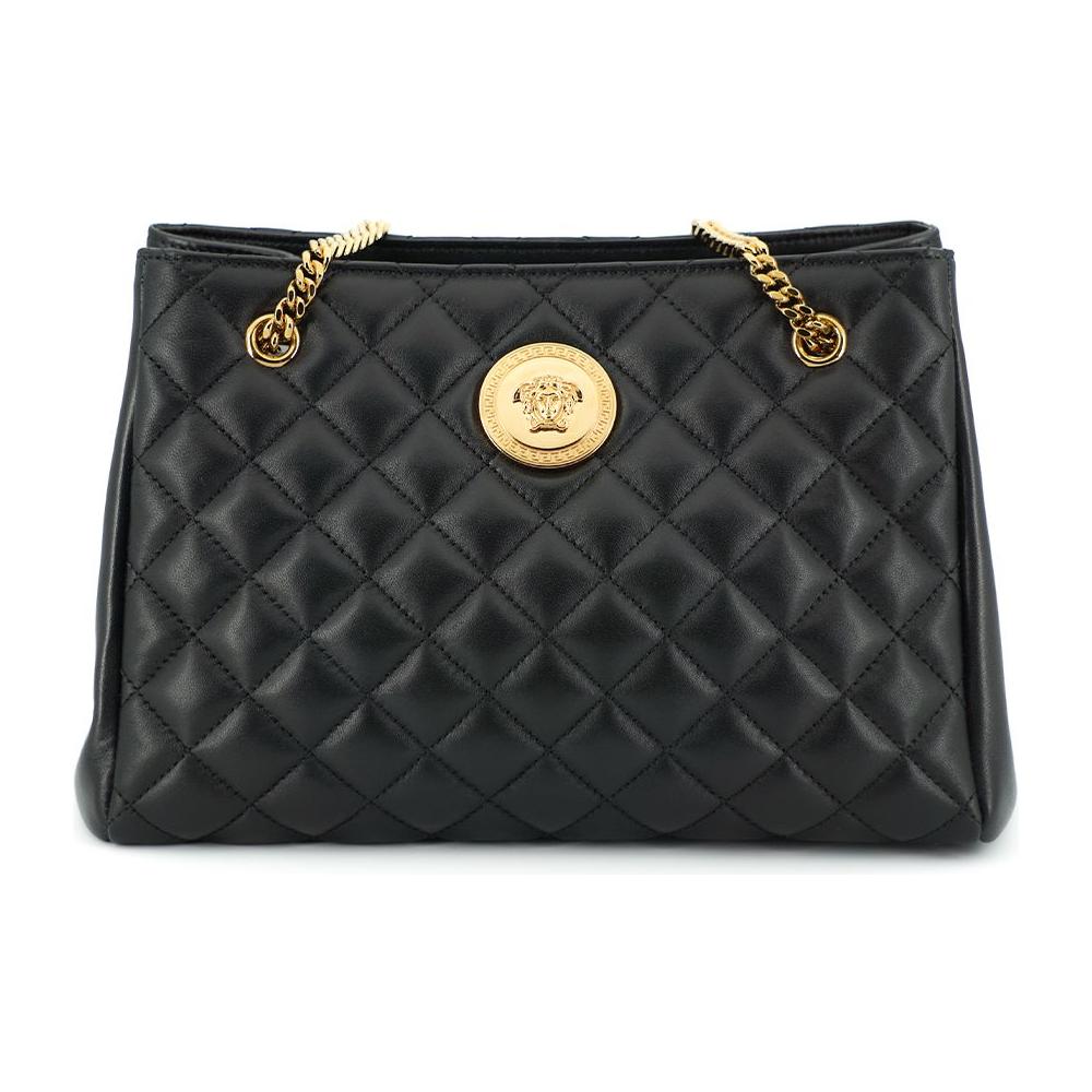 Versace Elegant Quilted Nappa Leather Tote Bag black-quilted-nappa-leather-medusa-tote-handbag