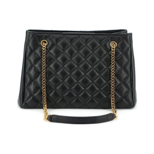 Versace Elegant Quilted Nappa Leather Tote Bag black-quilted-nappa-leather-medusa-tote-handbag