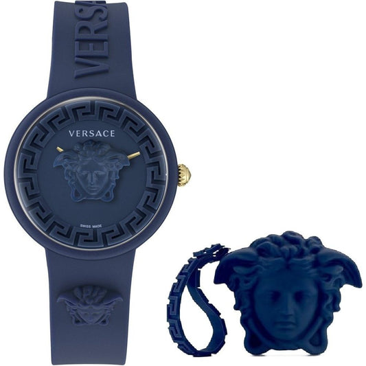 VERSACE Mod. MEDUSA POP + VERSACE BLUE SILICON PURSE Lady,LUXURY WATCHES,Wristwatch