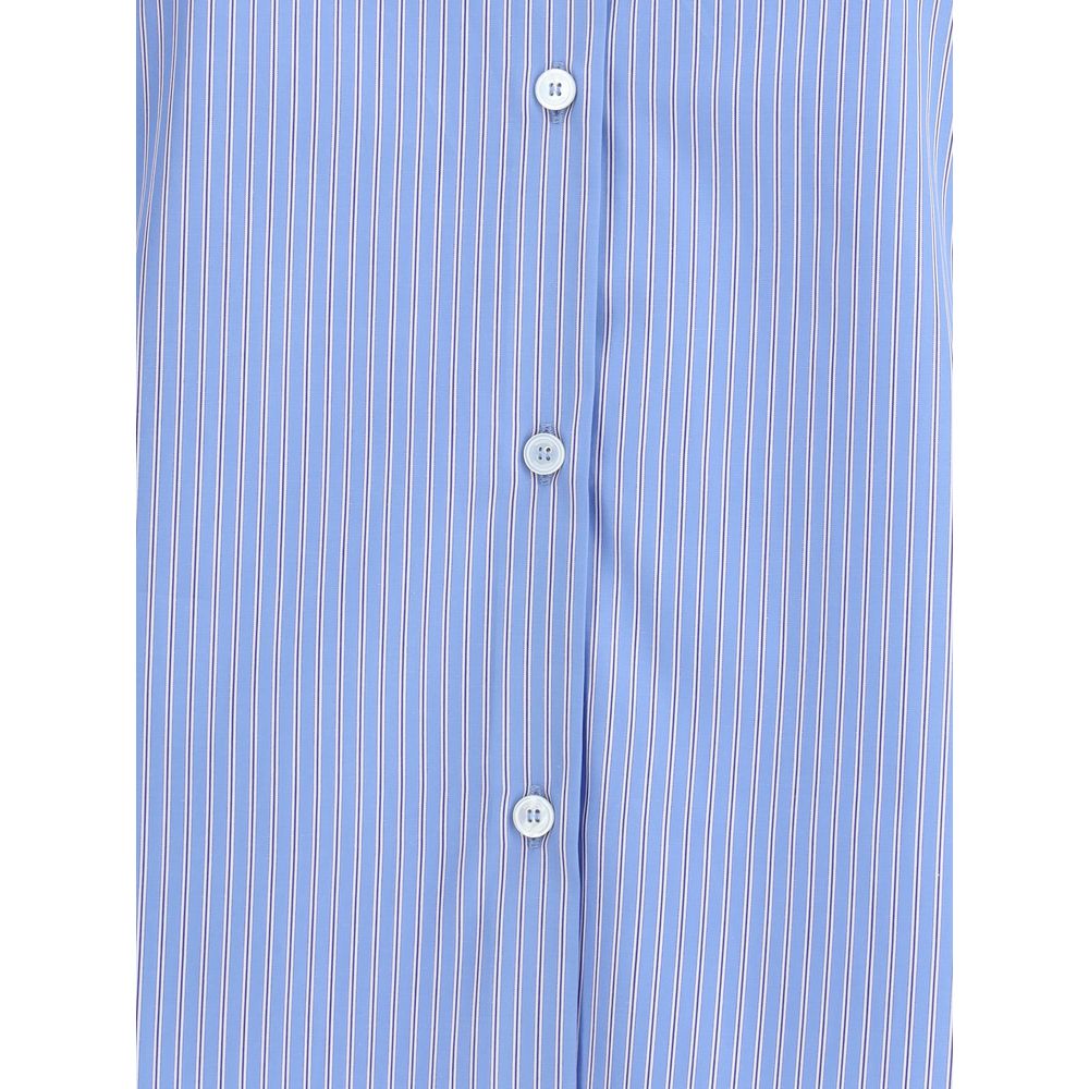 Valentino Blue Cotton Pattern Shirt Valentino