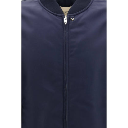 Valentino Blue Polyamide Bomber